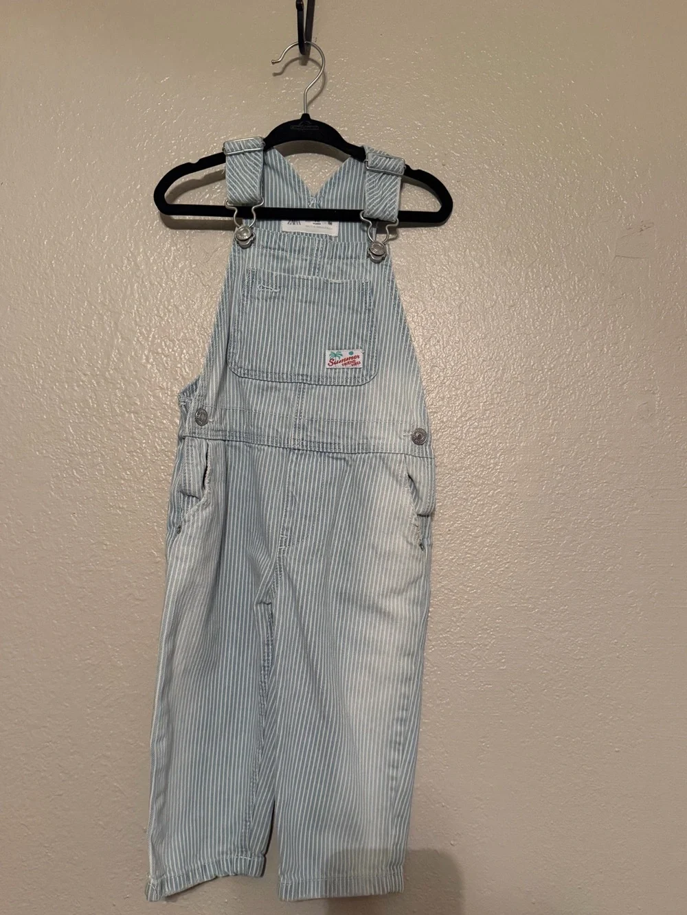 Zara denim Striped Overalls| 18M